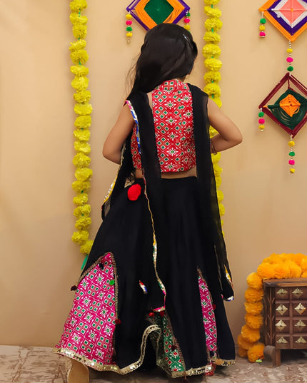 Beautiful Lehenga Choli with Mirror Work & Multicolor Panels