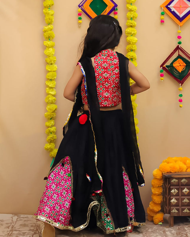 Beautiful Lehenga Choli with Mirror Work & Multicolor Panels